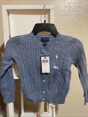 Polo by Ralph Lauren Blue Cable Knit Cardigan